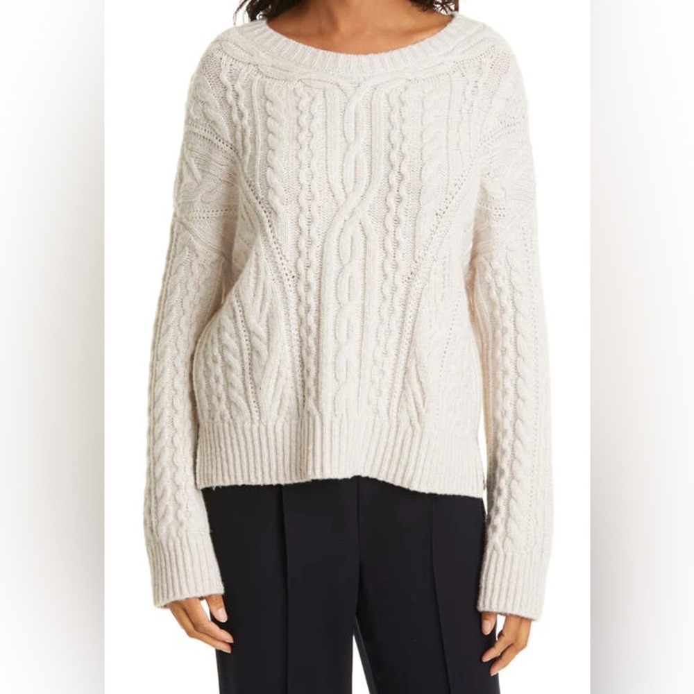 Vince cable wool blend crewneck sweater
